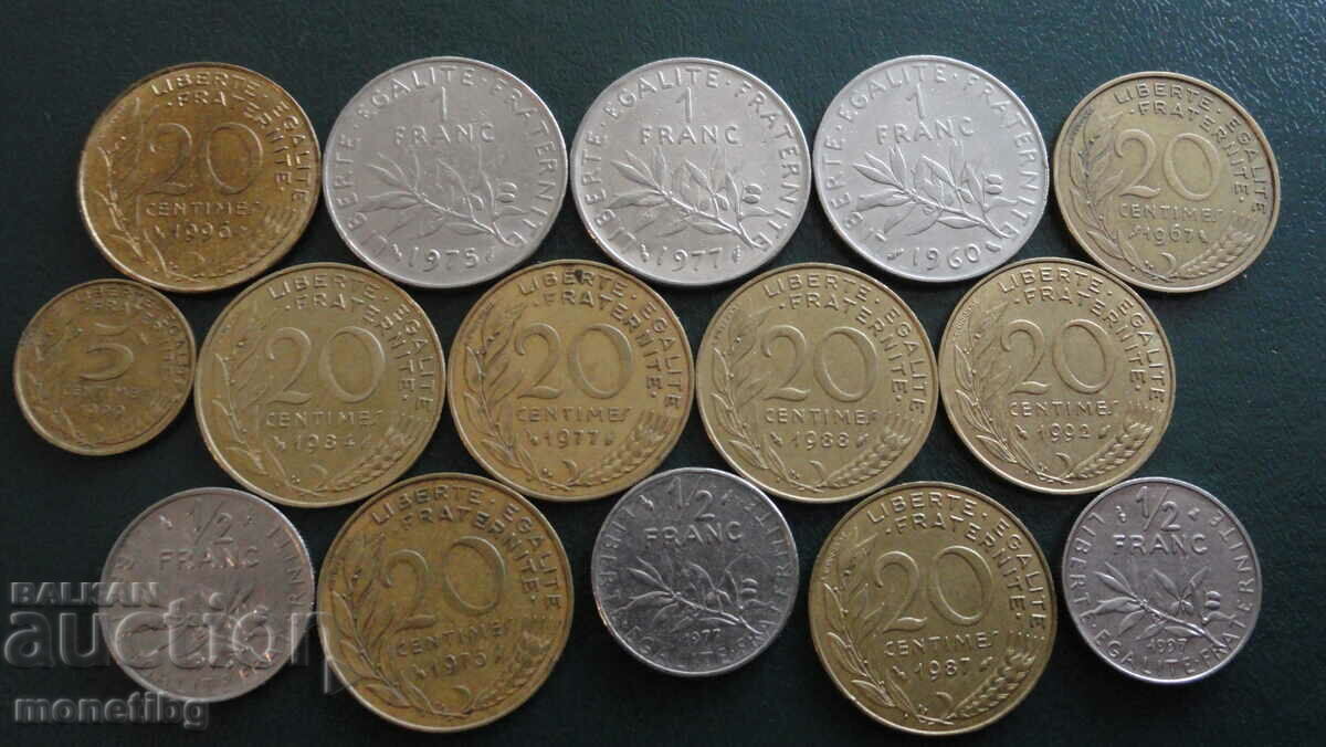 France - Coins (15 pieces) with price 6.60 BGN | € 3.37 France - Coins (15 pieces) with price 6.60 BGN | € 3.37