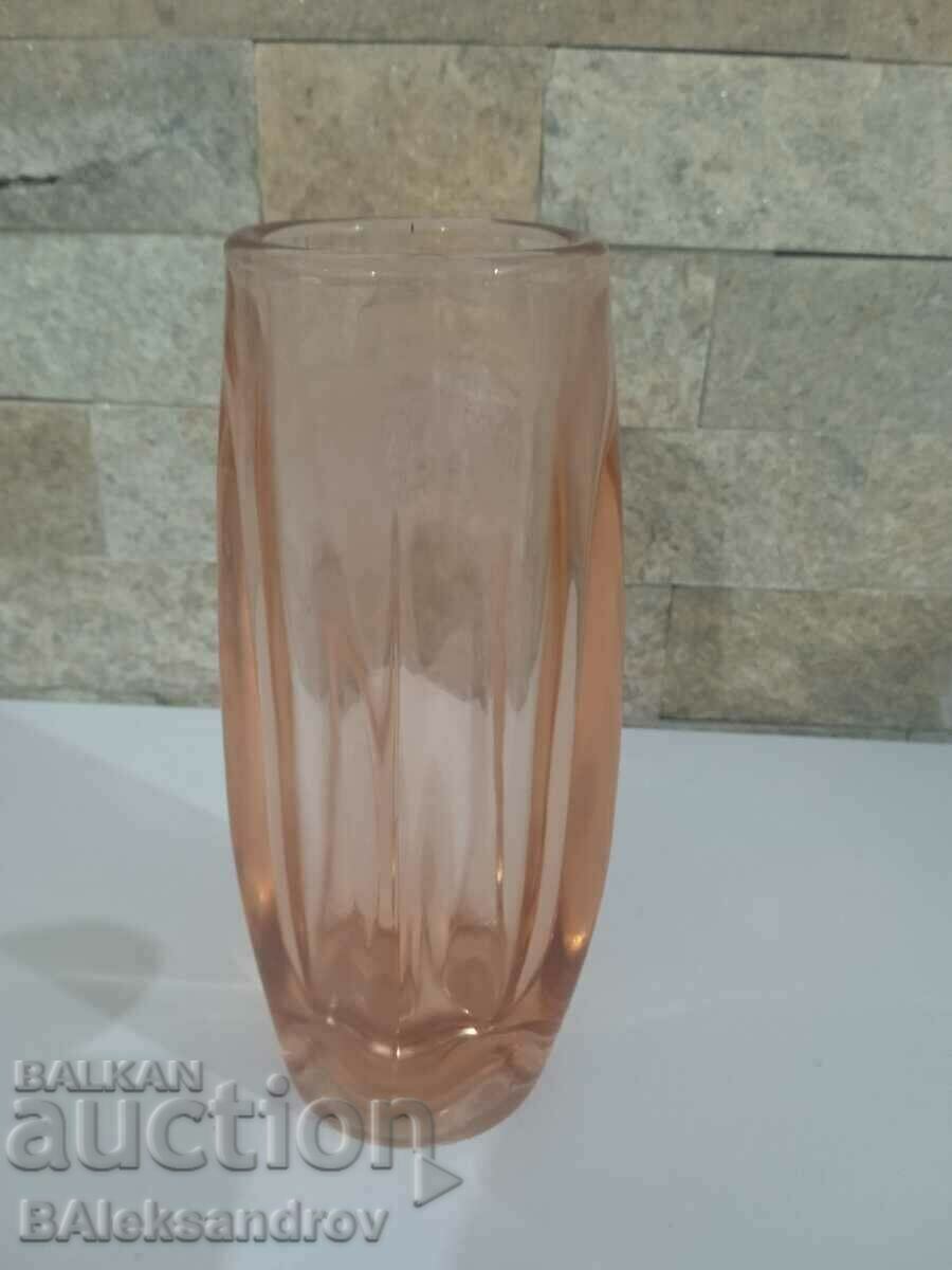 Old colored glass vase with price 5.00 BGN | € 2.56