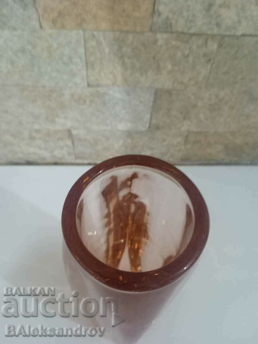 Old colored glass vase - 5