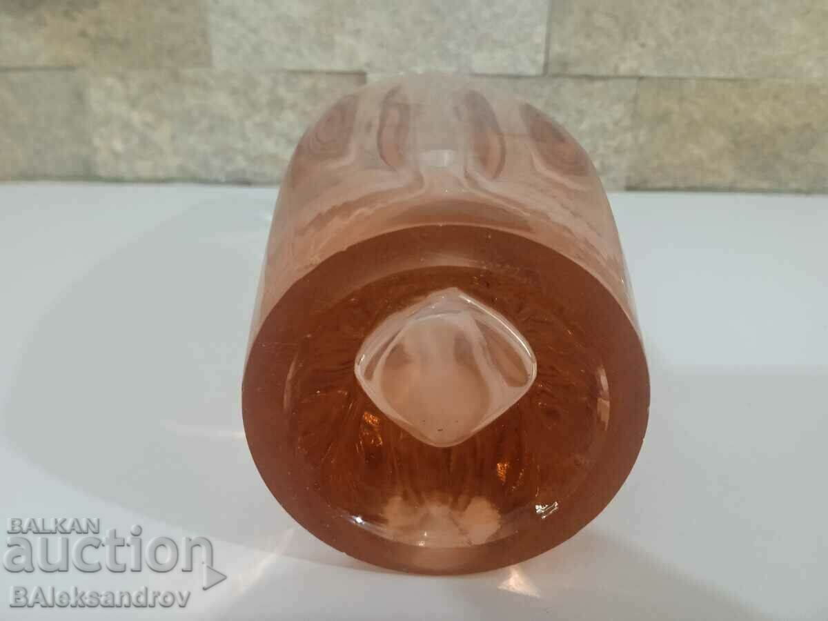 Old colored glass vase - 6