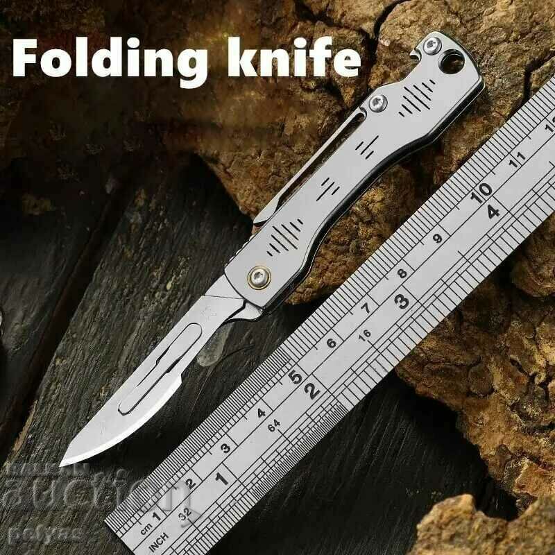 Folding knife scalpel +10 spare blades