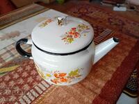 A beautiful old enamel teapot
