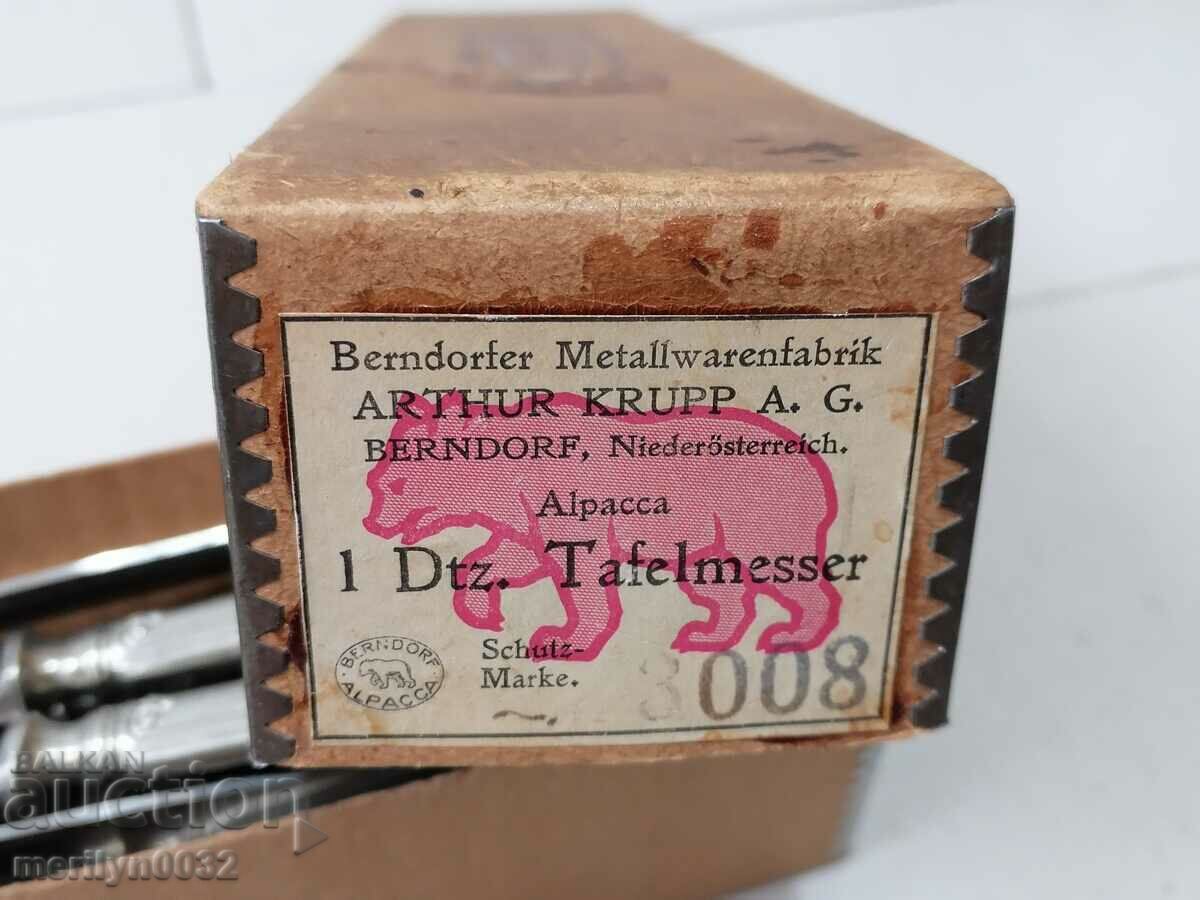 Set of 12 knives BERNDORF 1928 Alpaca unused fork with price 112.00 BGN | € 57.26 Set of 12 knives BERNDORF 1928 Alpaca unused fork with price 112.00 BGN | € 57.26