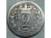 Great Britain 2 pence 1838 Maundy Victoria - rare