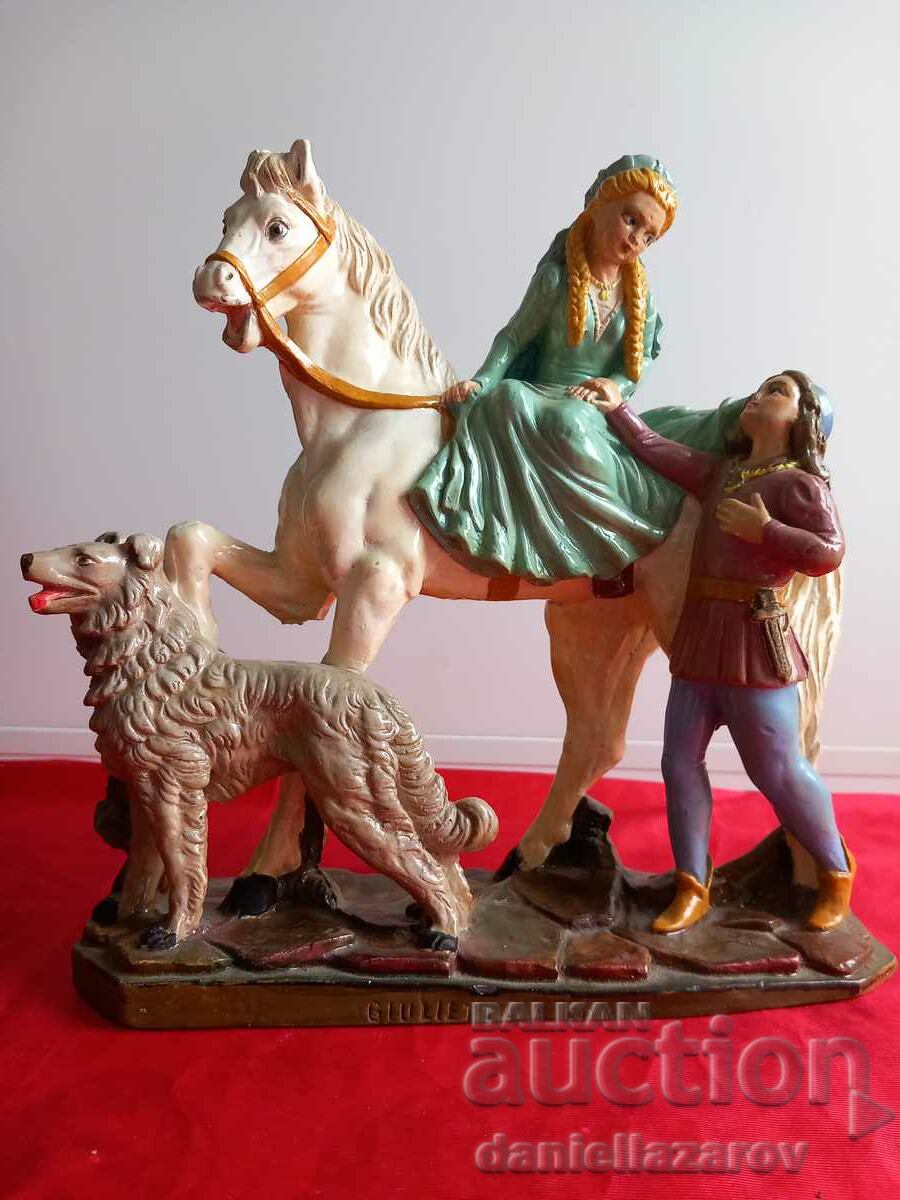 G. Ruggeri, Large Porcelain Romeo and Juliet Figurine