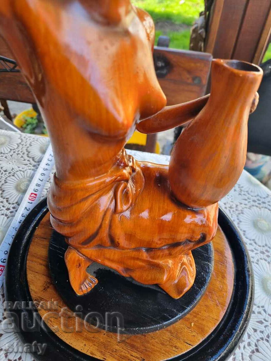 Auction  Old wooden figure. Sculpture.
