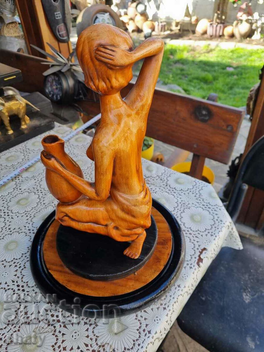 Old wooden figure. Sculpture. - 5