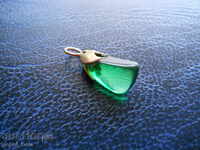 locket - pendant - synthetic emerald
