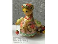 Old Russian wooden doll - hand painted