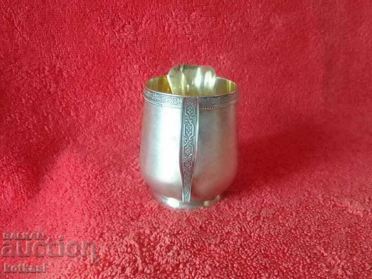 Old silver jug cup gilded sample 875 Russia USSR with price 655.00 BGN | € 334.90
