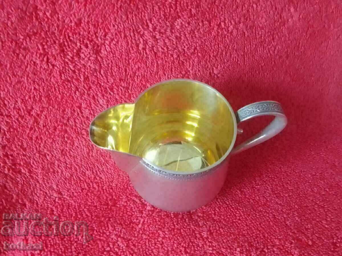Old silver jug cup gilded sample 875 Russia USSR - 5