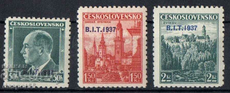 1937 Τσεχοσλοβακία. Διεθνές Γραφείο Εργασίας - Υπερτύπωση.