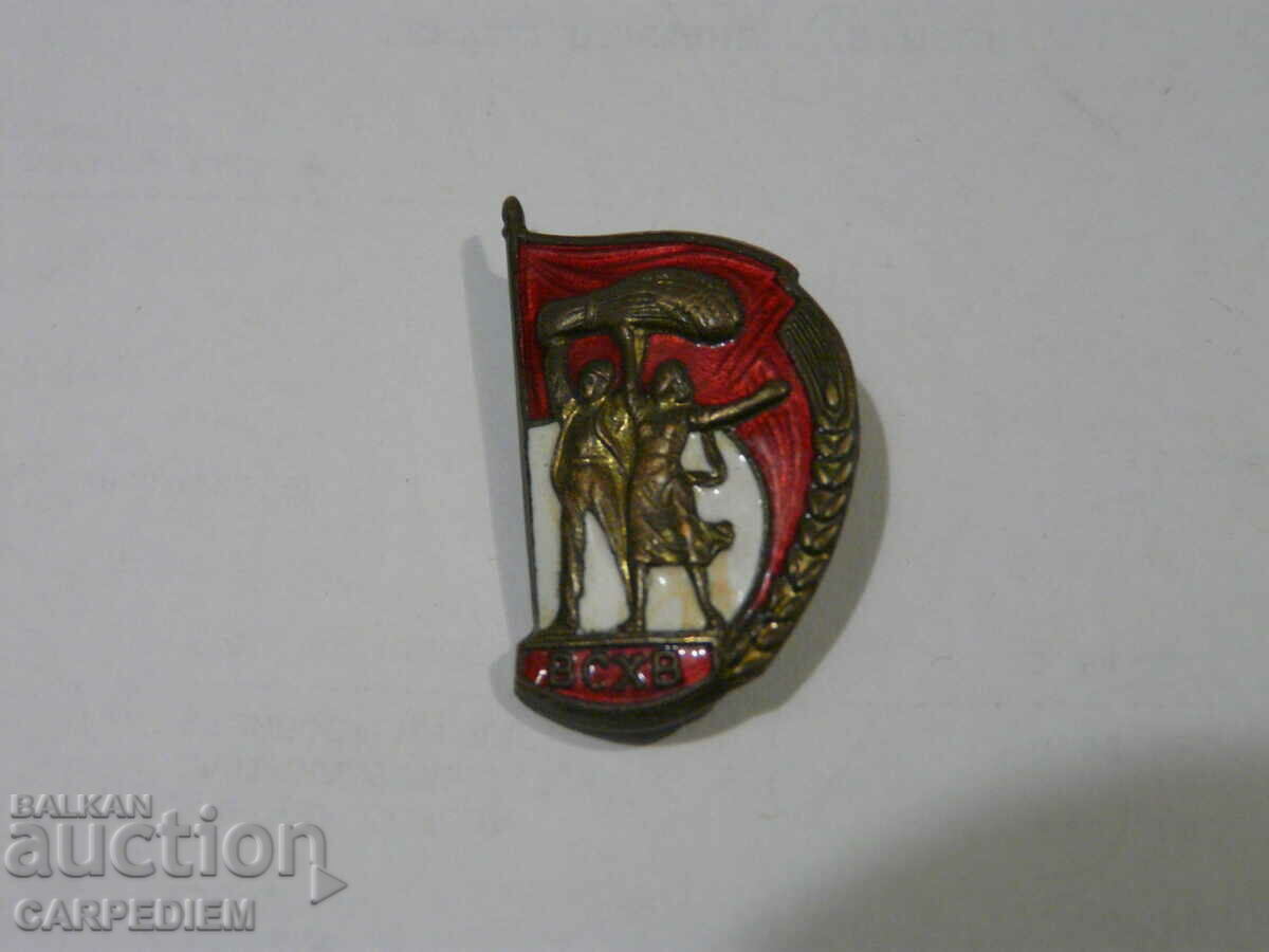 Old Russian enamel badge VSHV with price 6.00 BGN | € 3.07
