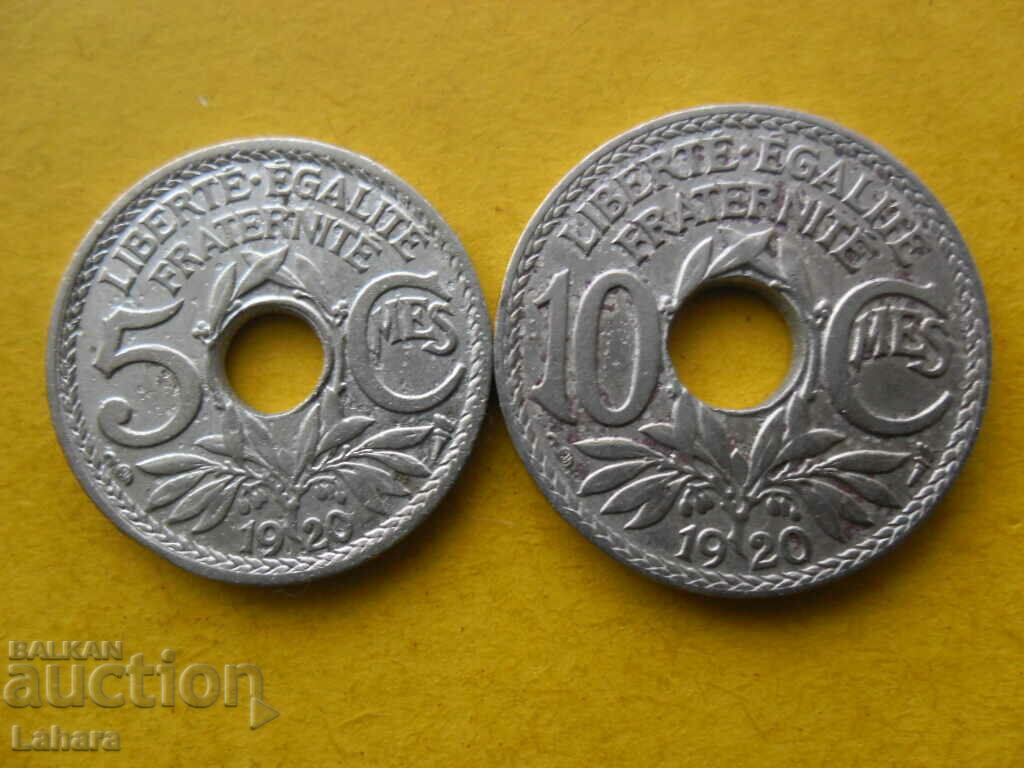 5, 10 centimes 1920. France