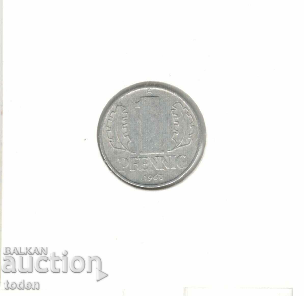 Auction Germany D.R.-1 Pfennig-1963 A-KM# 8 Auction Germany D.R.-1 Pfennig-1963 A-KM# 8