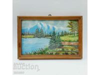 Pictură veche acuarelă, peisaj(3,3)