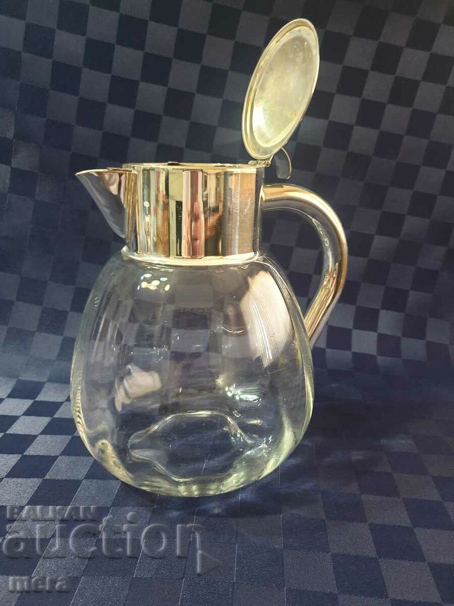 Large crystal jug with silver plated metal fittings with price 130.00 BGN | € 66.47 Large crystal jug with silver plated metal fittings with price 130.00 BGN | € 66.47