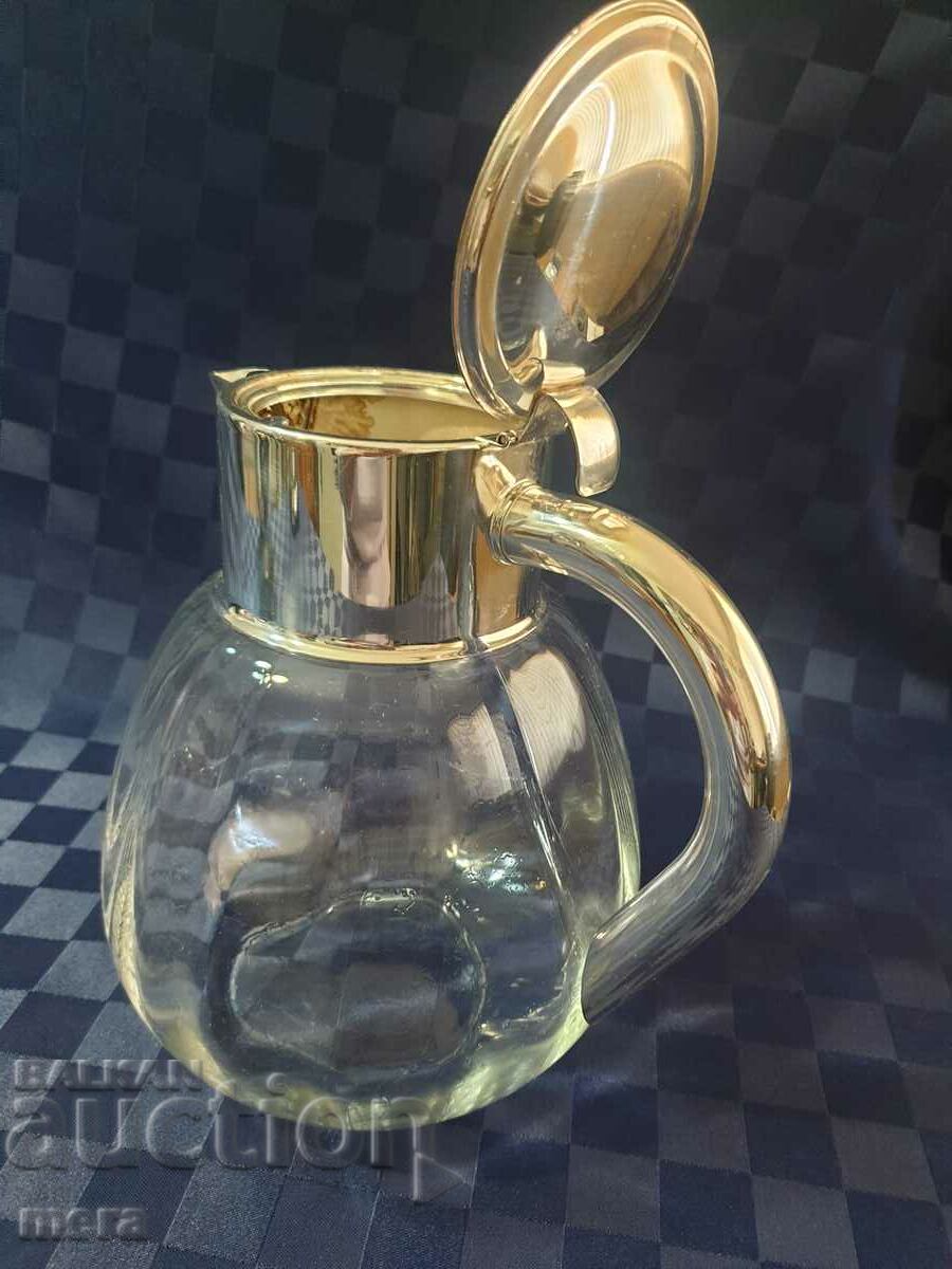 Large crystal jug with silver plated metal fittings - 5 Large crystal jug with silver plated metal fittings - 5