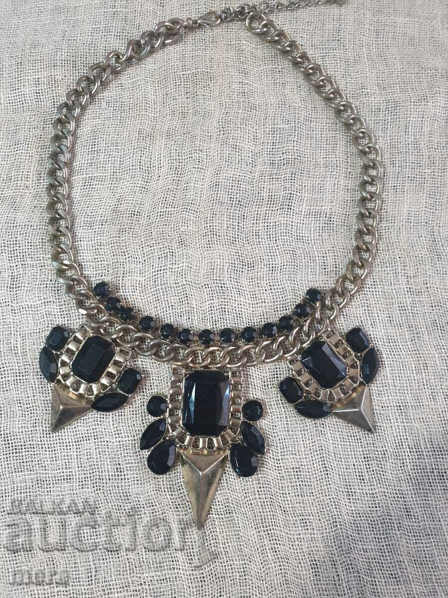 Massive women's necklace with stones