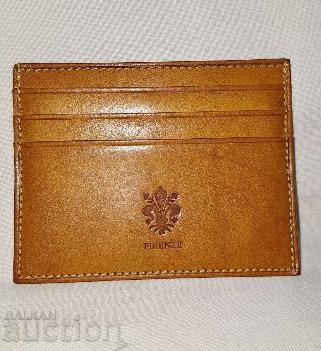 Genuine leather business card holder--Firenze--Genuine