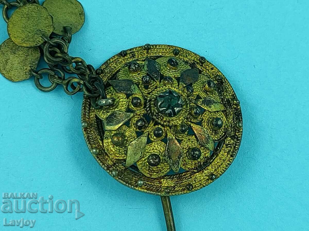 Δημοπρασία Ασημένιο επιχρυσωμένο φιλιγκράν καρφίτσα μαλλιών Αναγέννησης Δημοπρασία Ασημένιο επιχρυσωμένο φιλιγκράν καρφίτσα μαλλιών Αναγέννησης