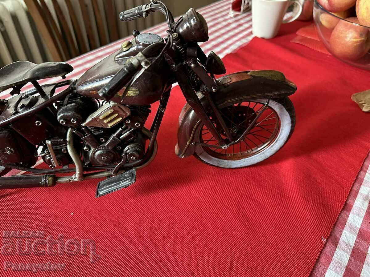 TOY MOTORCYCLE METAL UNIQUE 1920s CRAFTMANSHIP GREAT - 5