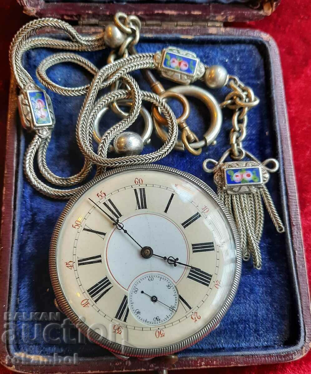 Livrarea Ceas de buzunar elvețian din argint Skeleton Gothic1850