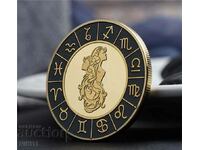 Moneda zodiacală Gemeni într-o capsulă protectoare, semne zodiacale, zodiac