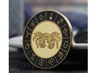 Cancer zodiac coin in a protective capsule, zodiac signs, Cancer zodiac