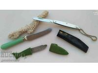 Lot of old Russian pocket knives and coral