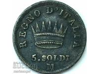 Napoleon 5 Soldi 1813 Ιταλία M - Βασίλειο του Μιλάνου 1804-1814