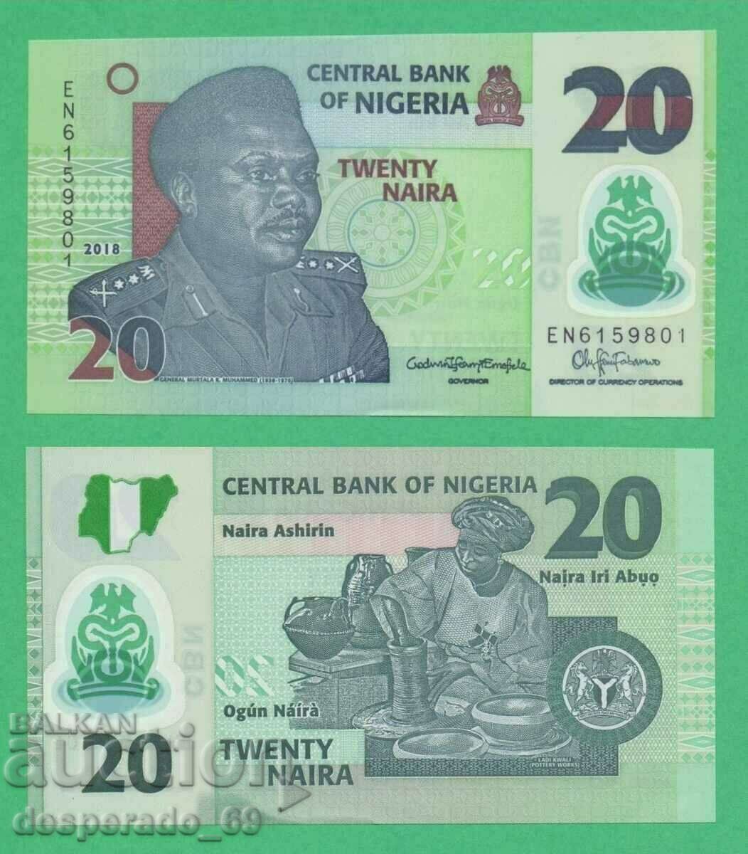 (¯`'•.¸ NIGERIA 20 Naira 2018 UNC ¸.•'´¯)