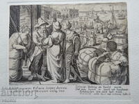 1597 - ГРАВЮРА - АНТВЕРПЕН - АЛЕГОРИЯ НА ТЪРГОВИЯТА .