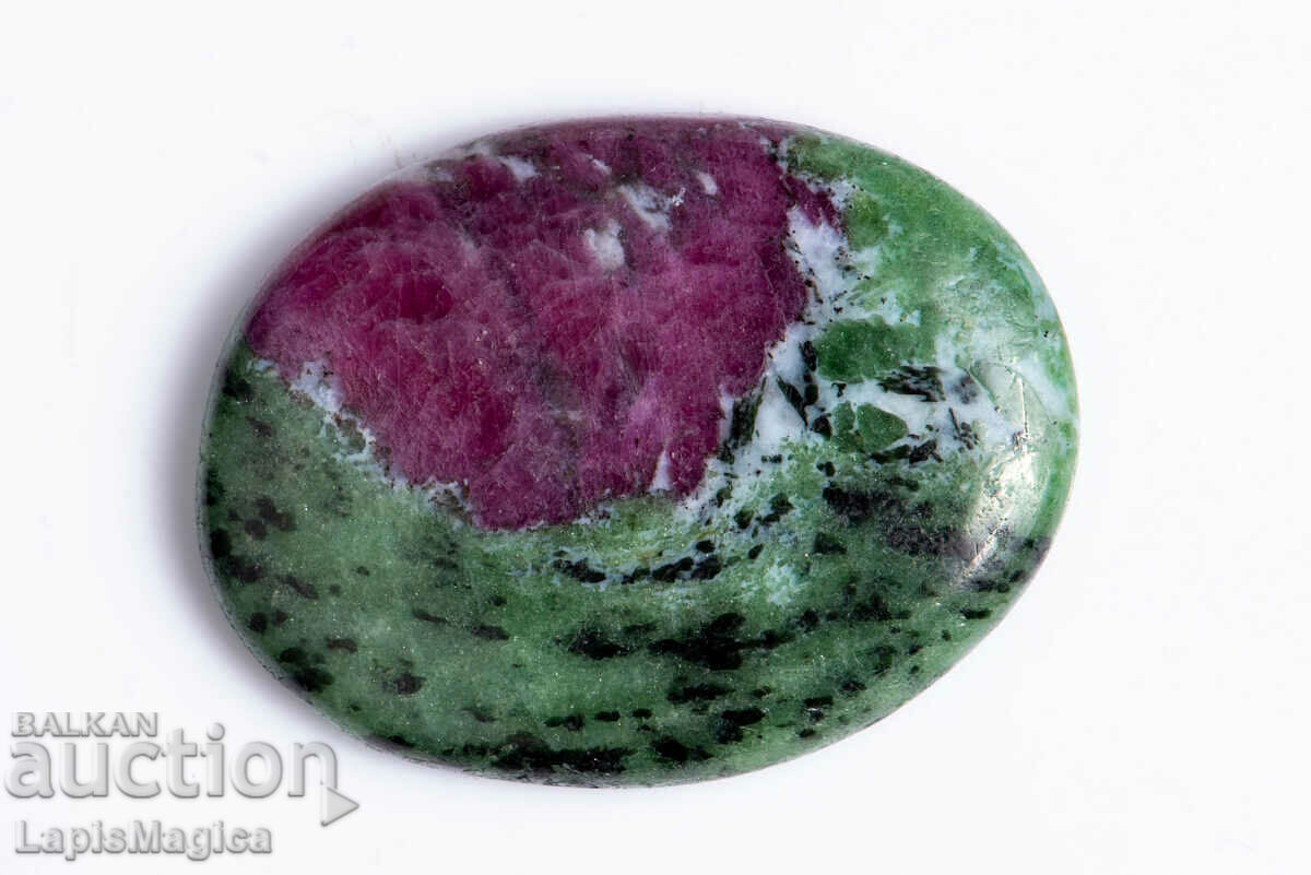 Ruby in zoisite 71.3ct oval cabochon