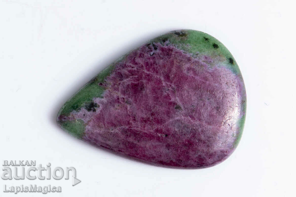 Ruby in zoisite 50.6ct drop cabochon
