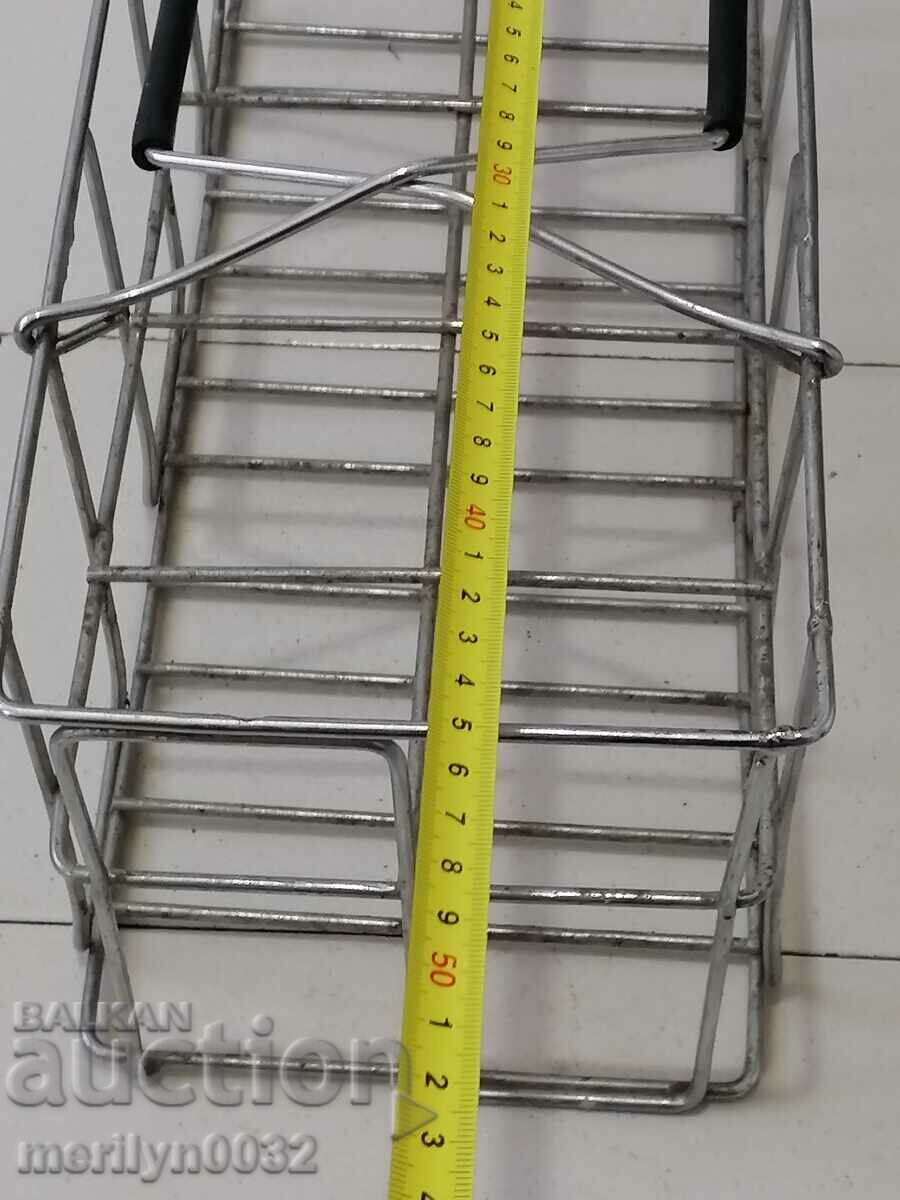 Аукцион Метална кошница за бутилки лимонада кока кола НРБ чанта Аукцион Метална кошница за бутилки лимонада кока кола НРБ чанта