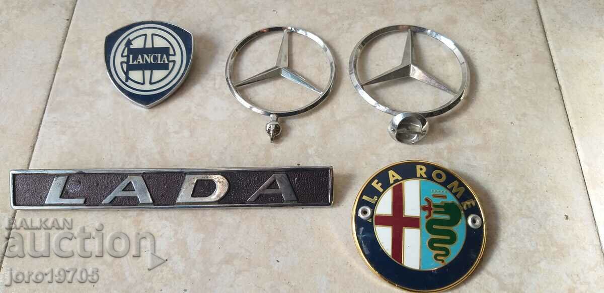 Old car emblems