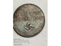 Placa cu medalie a monedei naziste germane - REPRODUCERE REPLICA