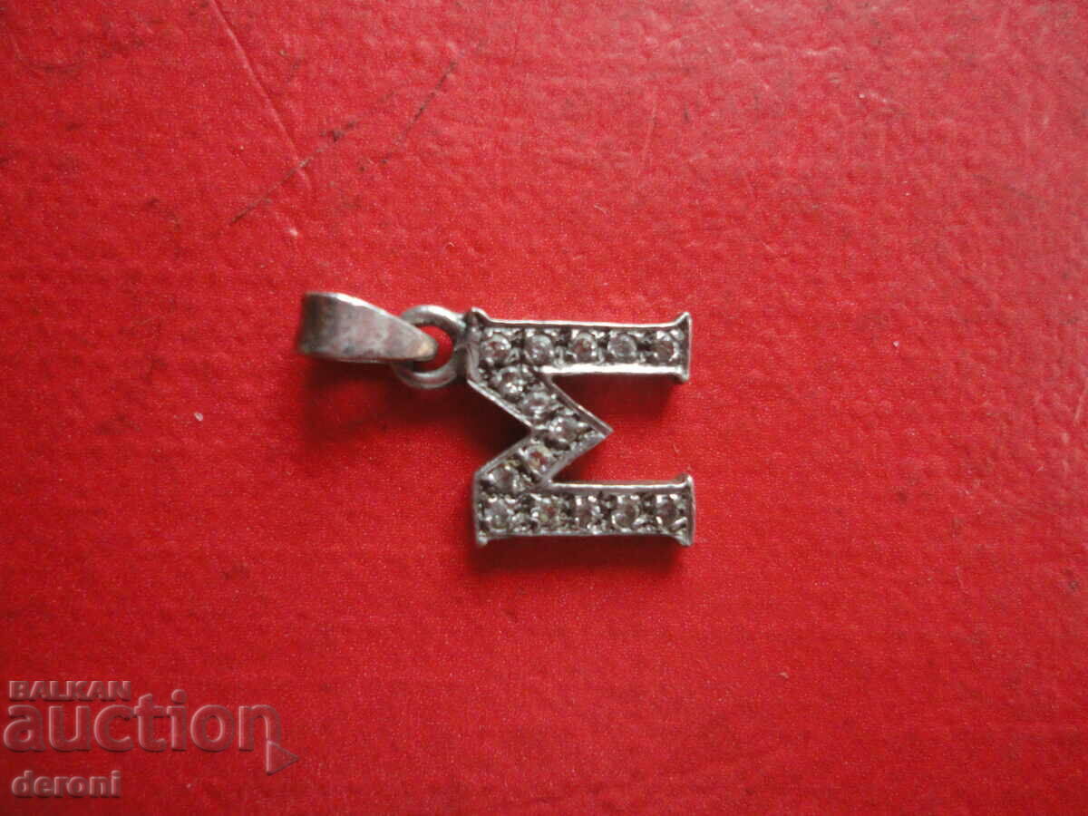 Delivery of Silver medallion pendant letter with stones 925 Delivery of Silver medallion pendant letter with stones 925