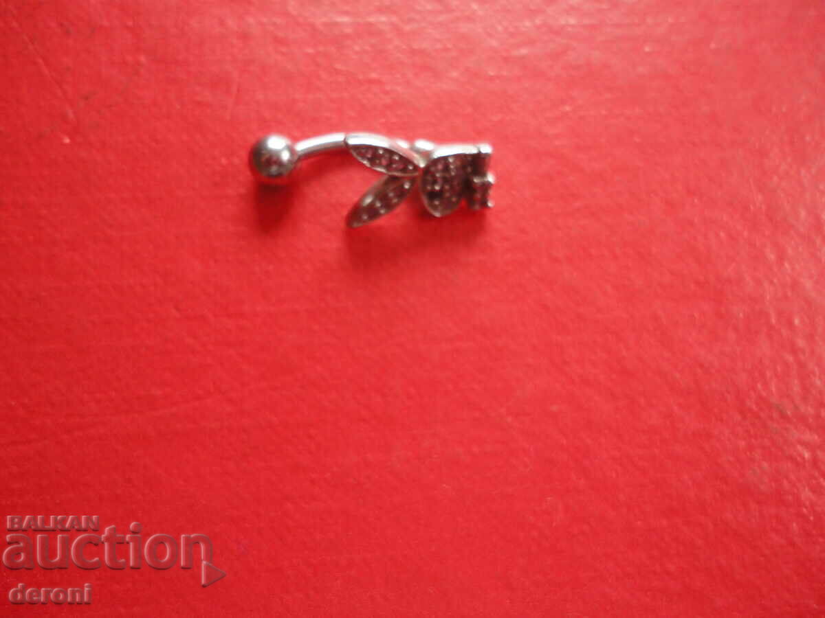 Pley Boy Sterling Silver Belly Button Earring with Stones