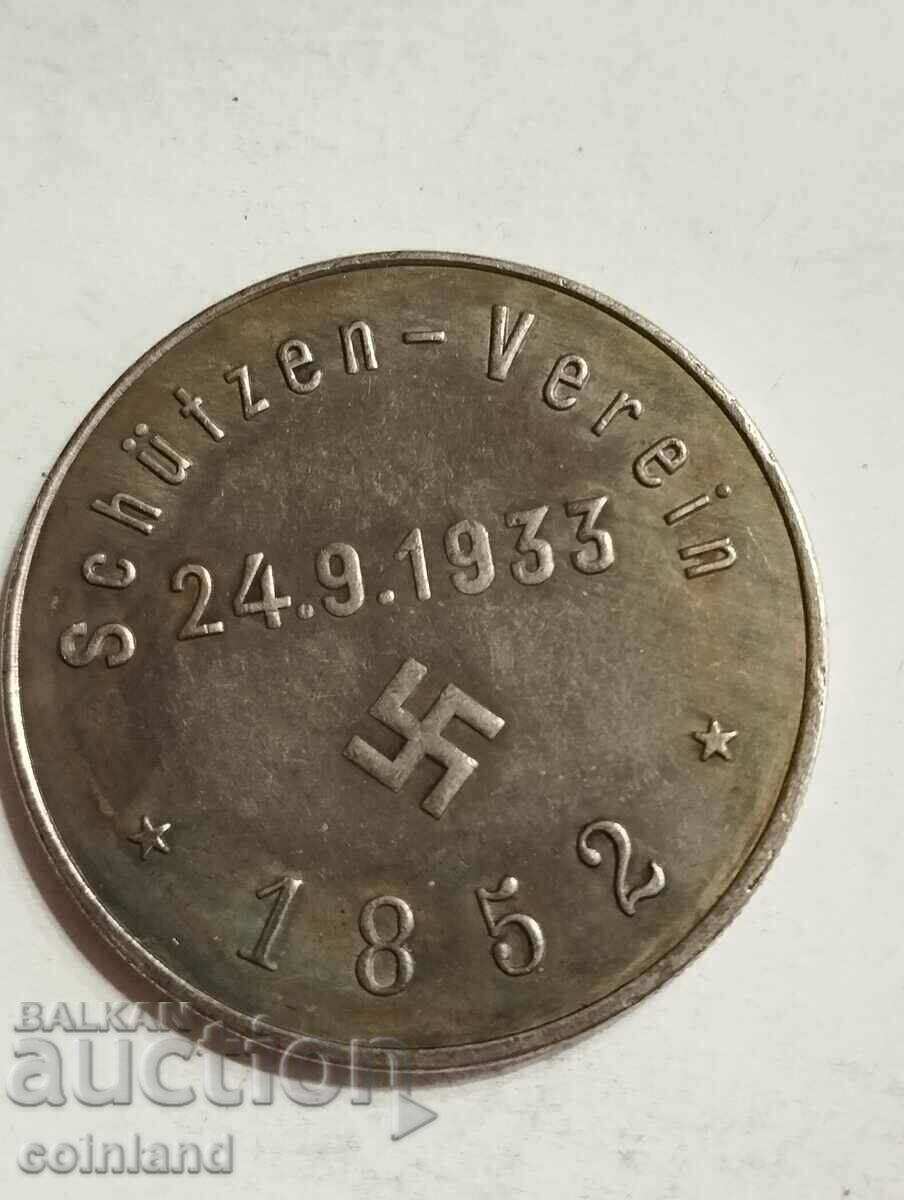 German Nazi Coin Medal Plaque - REPLICA REPRODUCTION