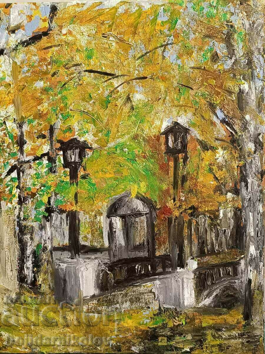 Bozhidar Nikolov/oil painting 50/40 "A walk in the park"