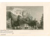 1838 - ENGRAVING - The Palace of Belisarius, Turkey - ORIGINAL +