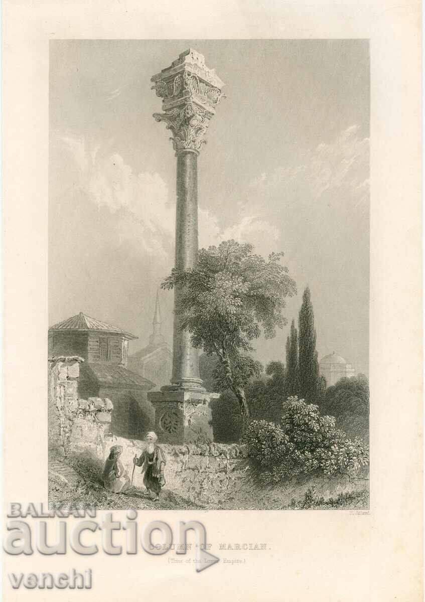 1838 - GRAVURA - Coloana lui Marcian - ORIGINAL