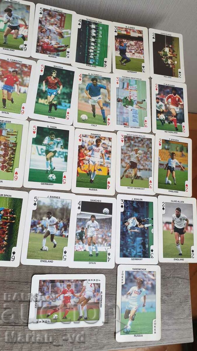 Collection of playing cards with football players euro'88 full set with price 150.00 BGN | € 76.69 Collection of playing cards with football players euro'88 full set with price 150.00 BGN | € 76.69