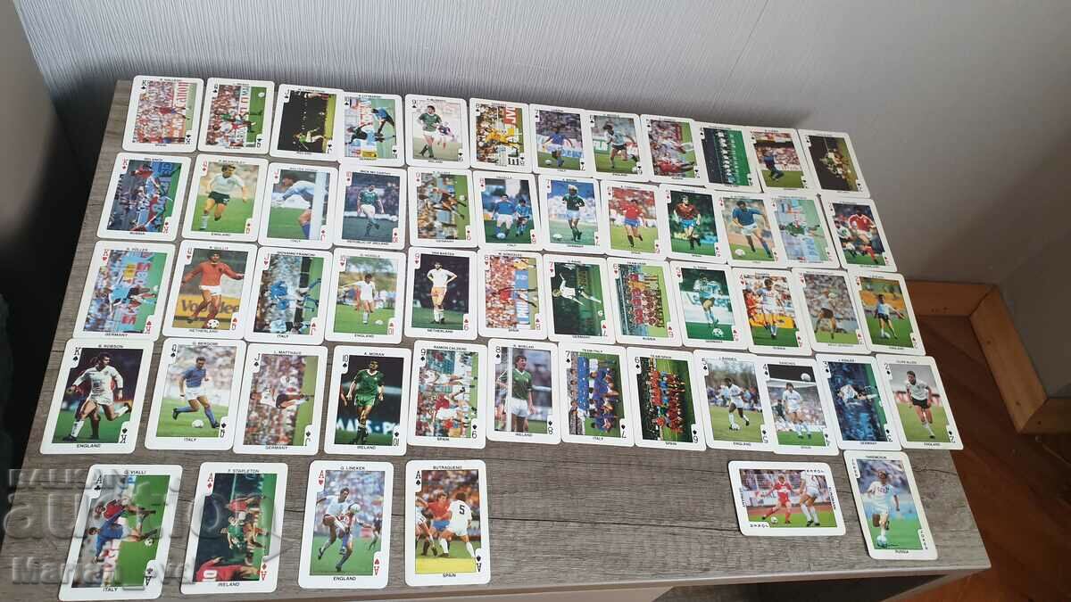 Collection of playing cards with football players euro'88 full set