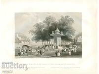 1838 - GRAVURA - Fântână cu apă dulce - ORIGINAL