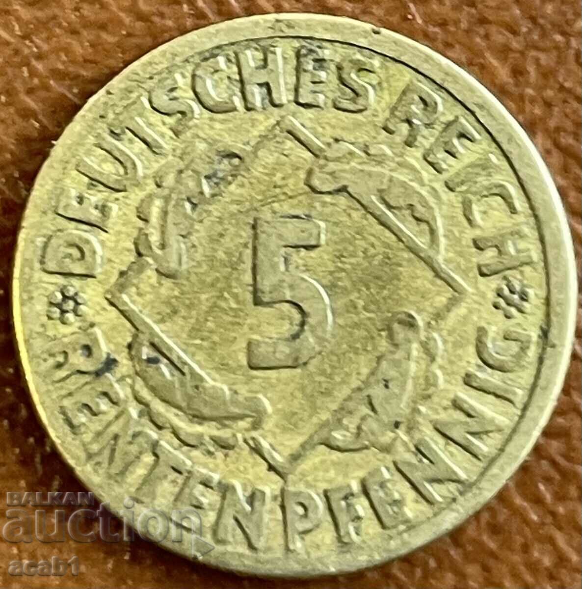 5 Ενοίκια pfennig Deutsches Reich