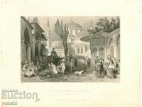 1836 - GRAVURA - Moscheea Shehzade din Istanbul - ORIGINAL