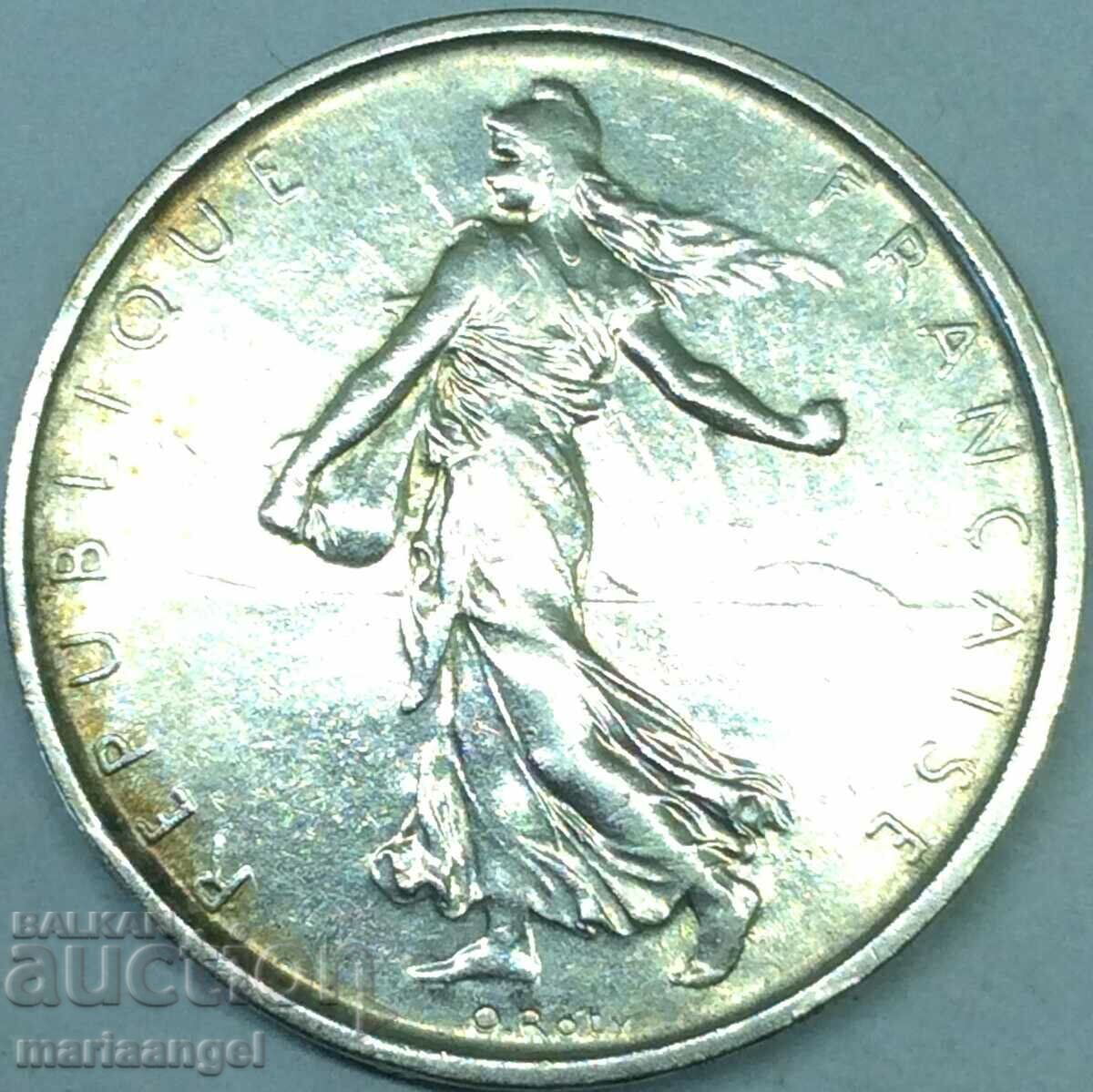 5 франка 1963 Франция сребро лека Патина